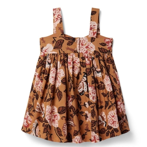 Janie & Jack Butterfly Floral Sweetheart Dress Size 12 Fall Babydoll Dress - Picture 2 of 7